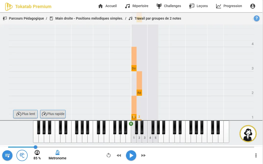 Apprendre le solfège avec le mode partition Tokatab