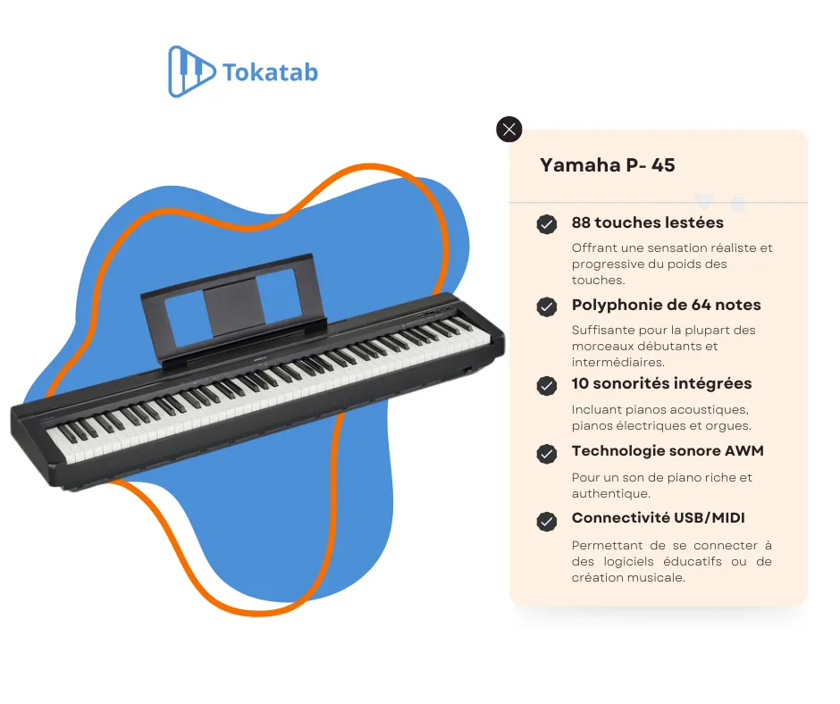 achat piano yamaha P-45 achat piano yamaha P-45